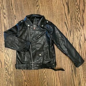NWT Girls Black Pleather Jacket